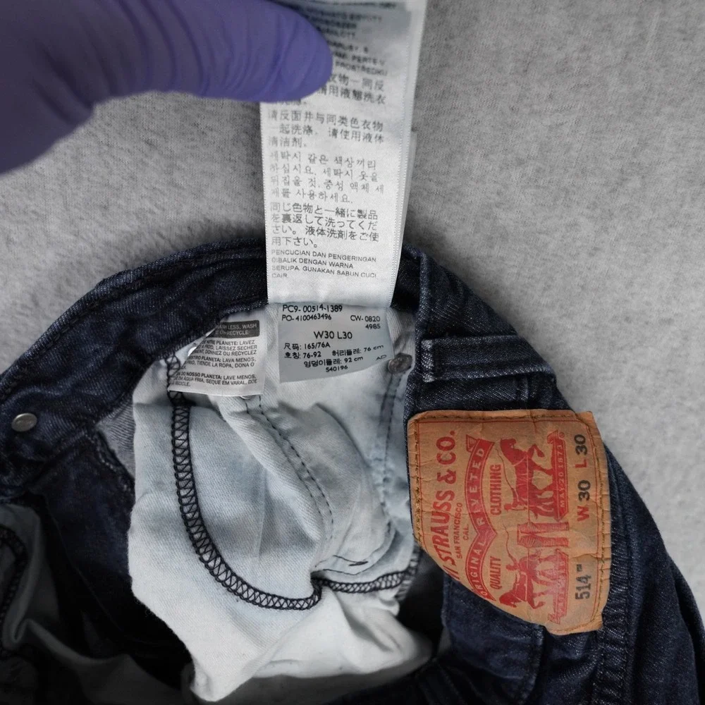Levi's 514 Jeans Mens 30x30 Blue‎ Straight Fit Medium Wash Faded Denim